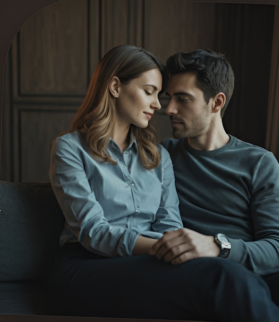 Sophisticated couple in an intimate, high-end setting